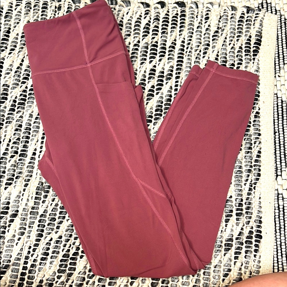 Athleta Salutation Stash Tight Mauve Leggings Size Medium